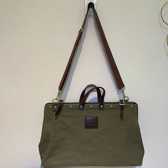 Line Of Trade - Weekender Bag Olive Green Canvas - Picture 2 of 12